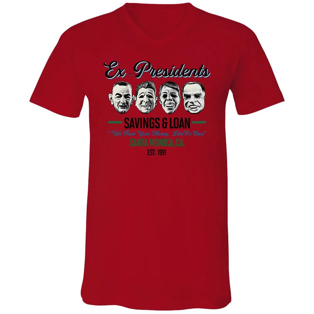 Unisex V-Neck T-Shirt - MLE5JQ85 - Red - 3