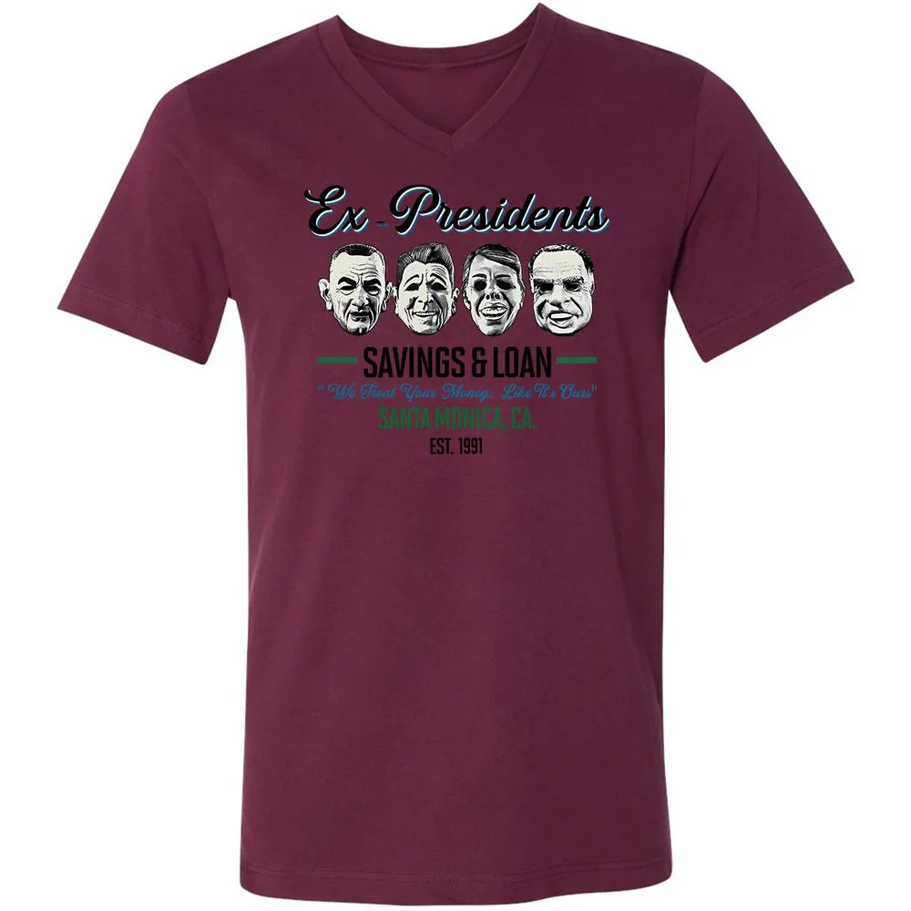Unisex V-Neck T-Shirt - MLE5JQ85 - Maroon - 6