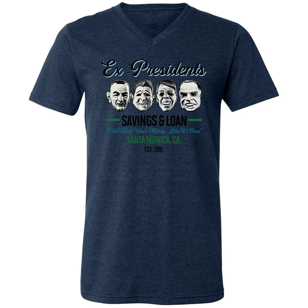 Unisex V-Neck T-Shirt - MLE5JQ85 - Heather Navy - 15