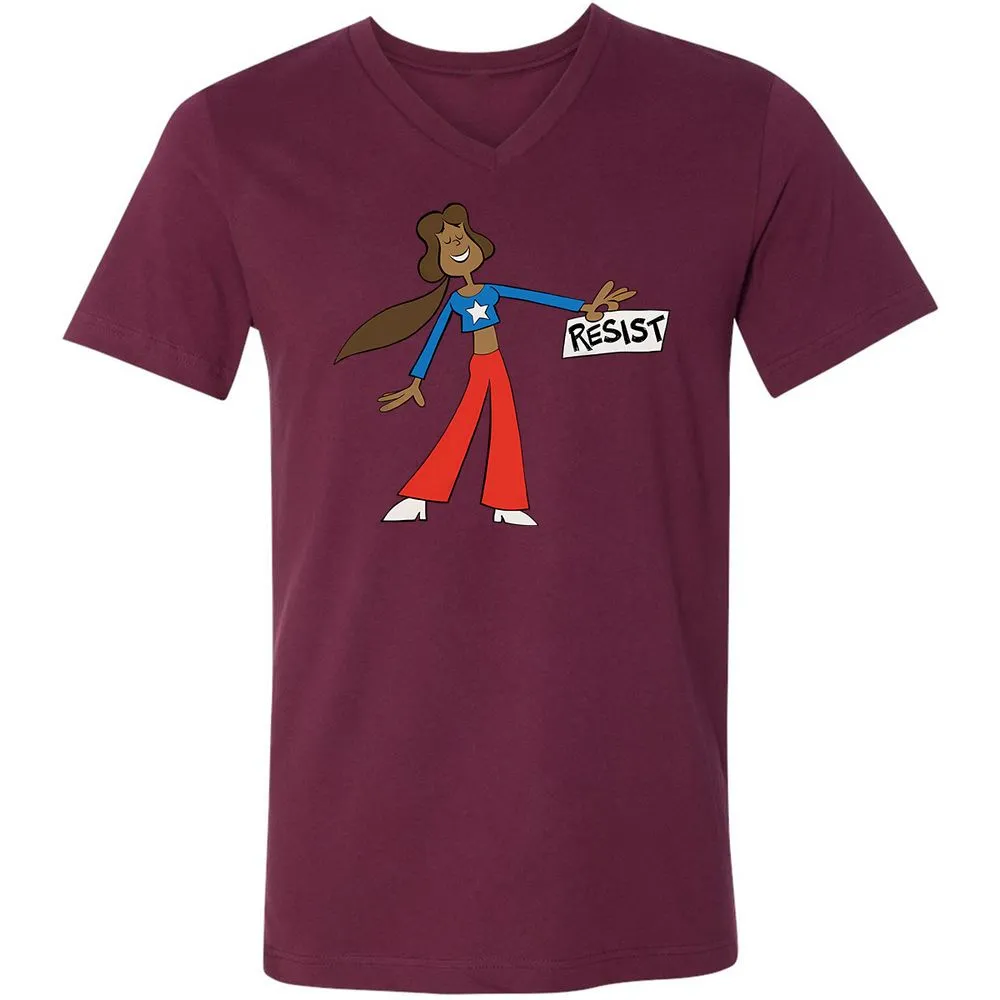 Unisex V-Neck T-Shirt - PWAZPWNF - Maroon - 6