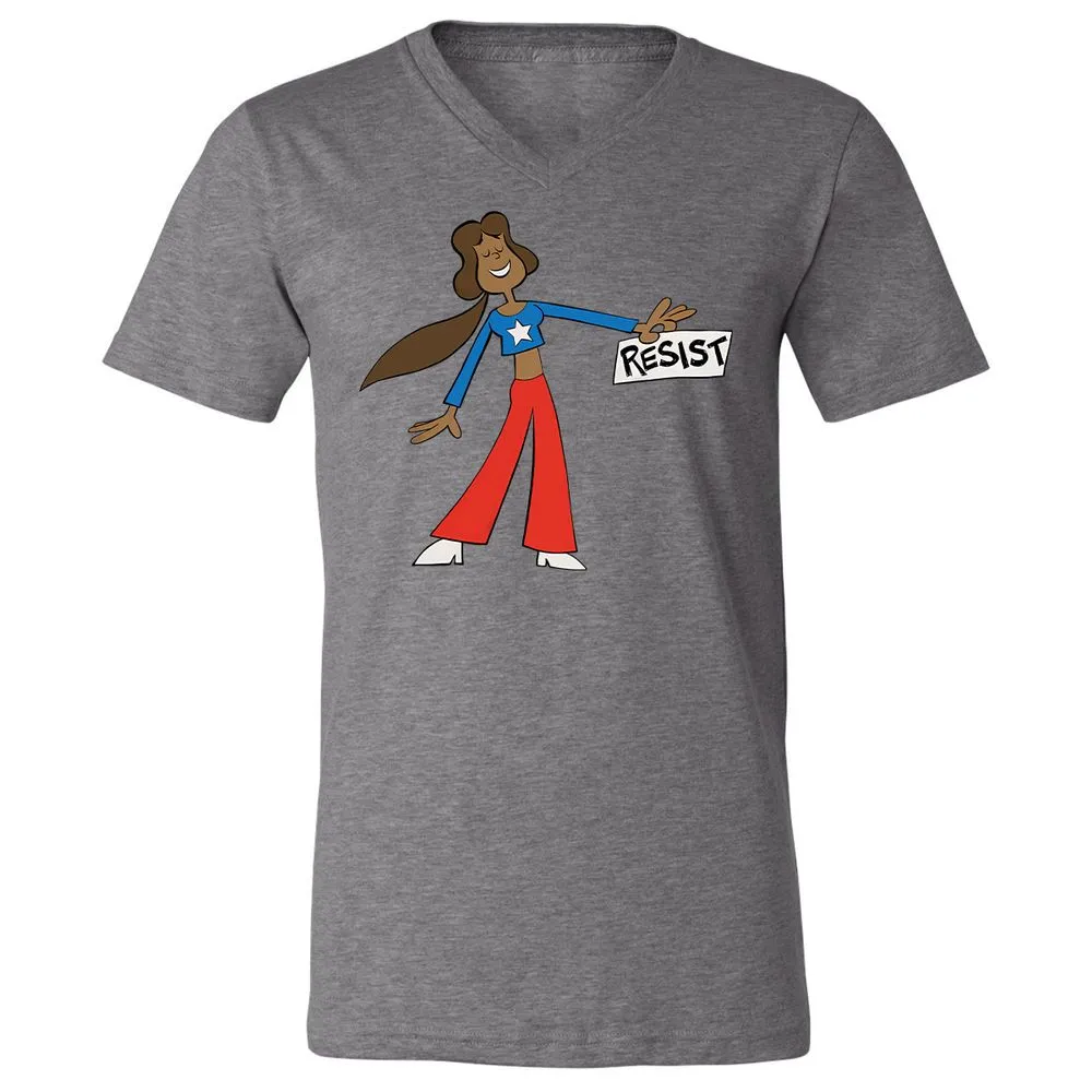 Unisex V-Neck T-Shirt - PWAZPWNF - Deep Heather - 13