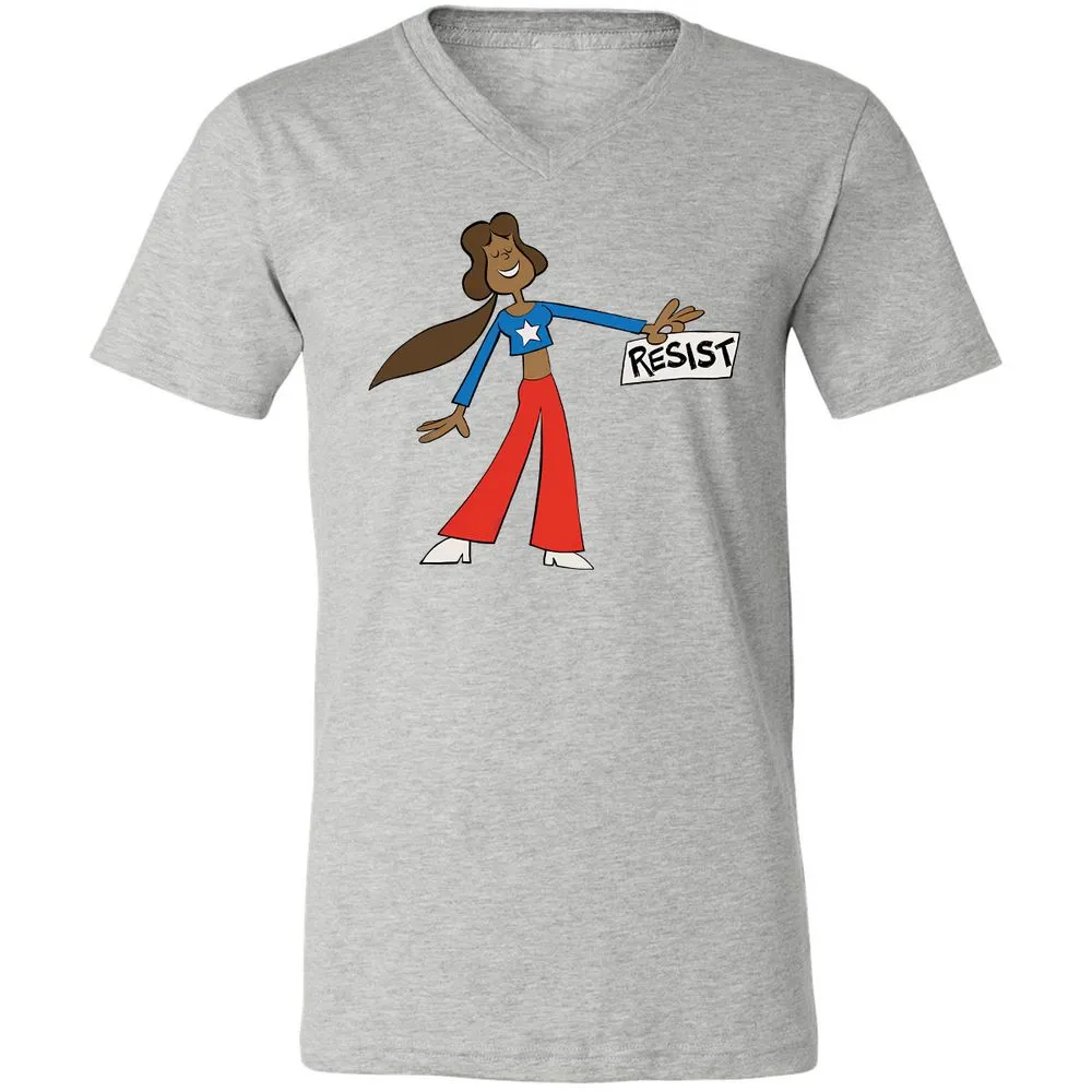 Unisex V-Neck T-Shirt - PWAZPWNF - Athletic Heather - 7