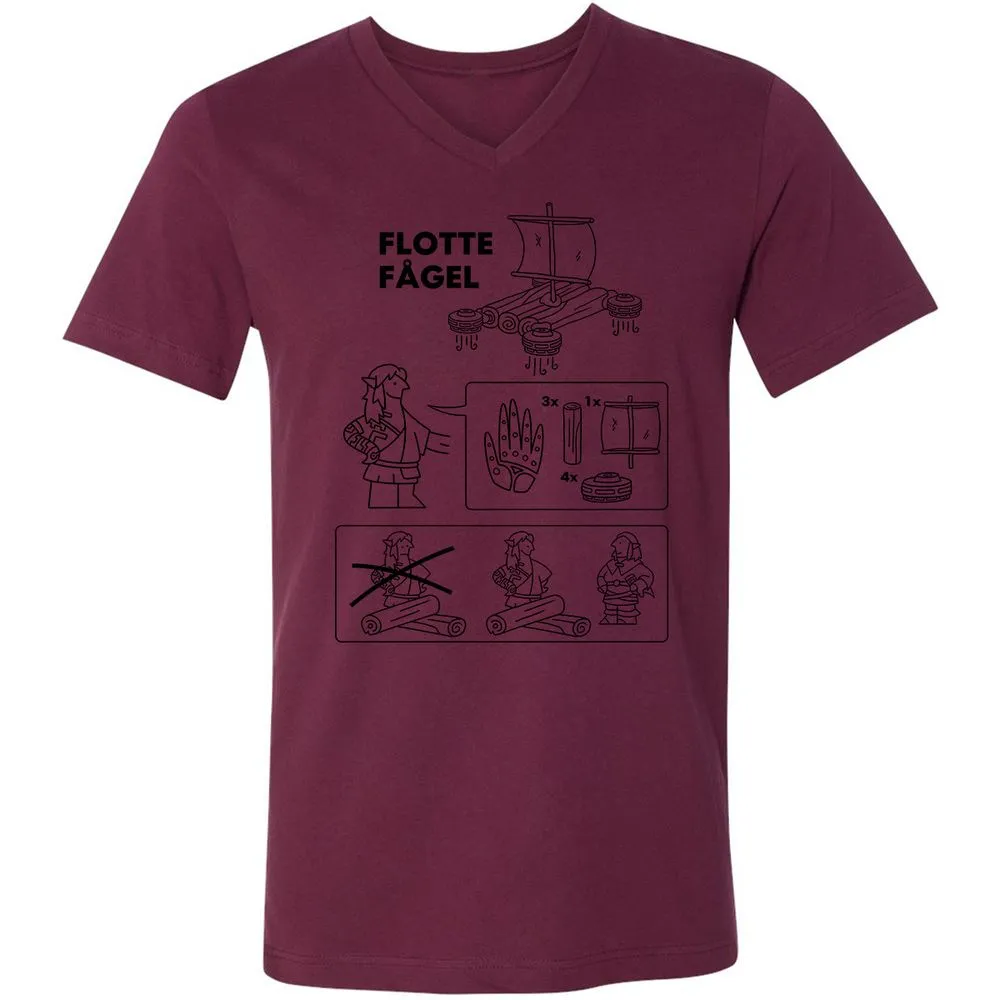 Unisex V-Neck T-Shirt - BCG3L49Y - Maroon - 6
