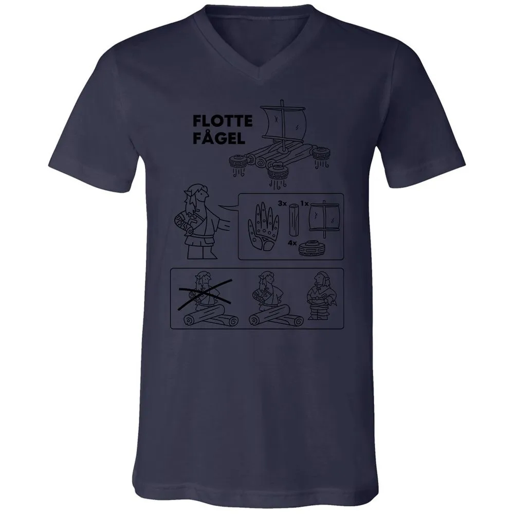 Unisex V-Neck T-Shirt - BCG3L49Y - Navy - 9