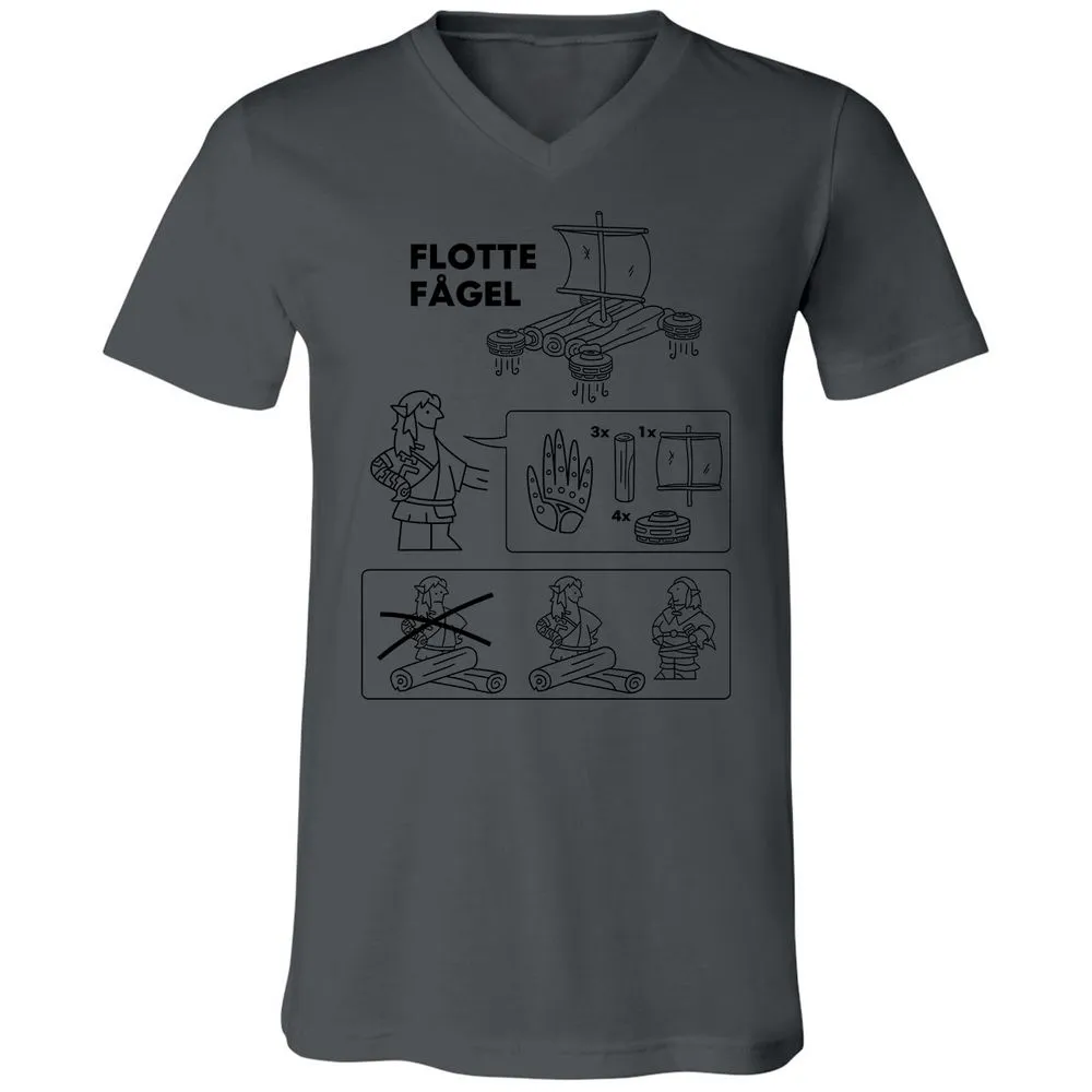 Unisex V-Neck T-Shirt - BCG3L49Y - Asphalt - 12