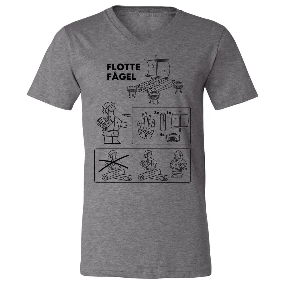 Unisex V-Neck T-Shirt - BCG3L49Y - Deep Heather - 13