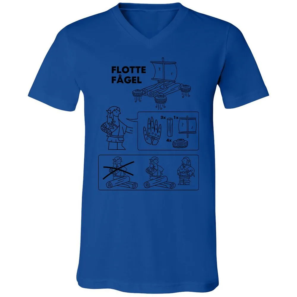 Unisex V-Neck T-Shirt - BCG3L49Y - True Royal - 4