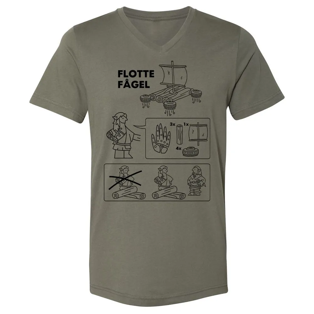 Unisex V-Neck T-Shirt - BCG3L49Y - Military Green - 10