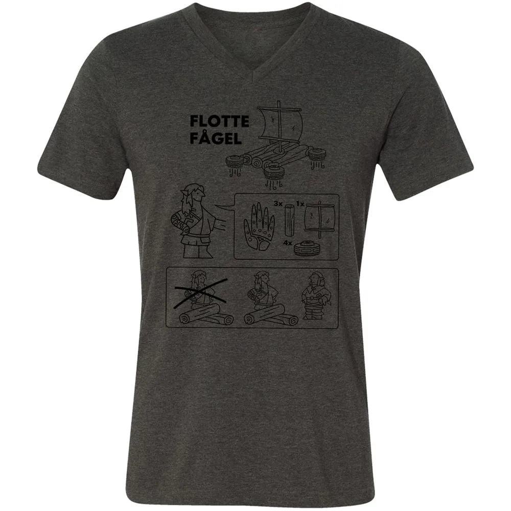 Unisex V-Neck T-Shirt - BCG3L49Y - Dark Grey Heather - 8