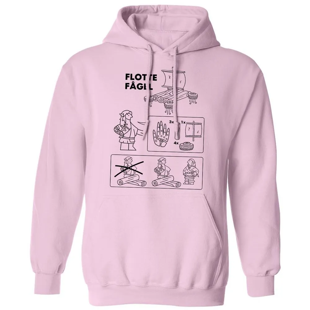 Flotte Fagel Classic Unisex Hoodie - Light Pink - 3