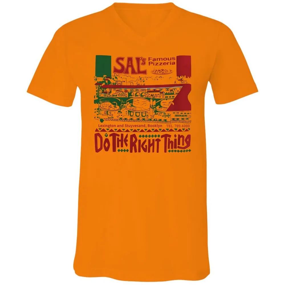 Unisex V-Neck T-Shirt - L24HGJHQ - Orange - 11