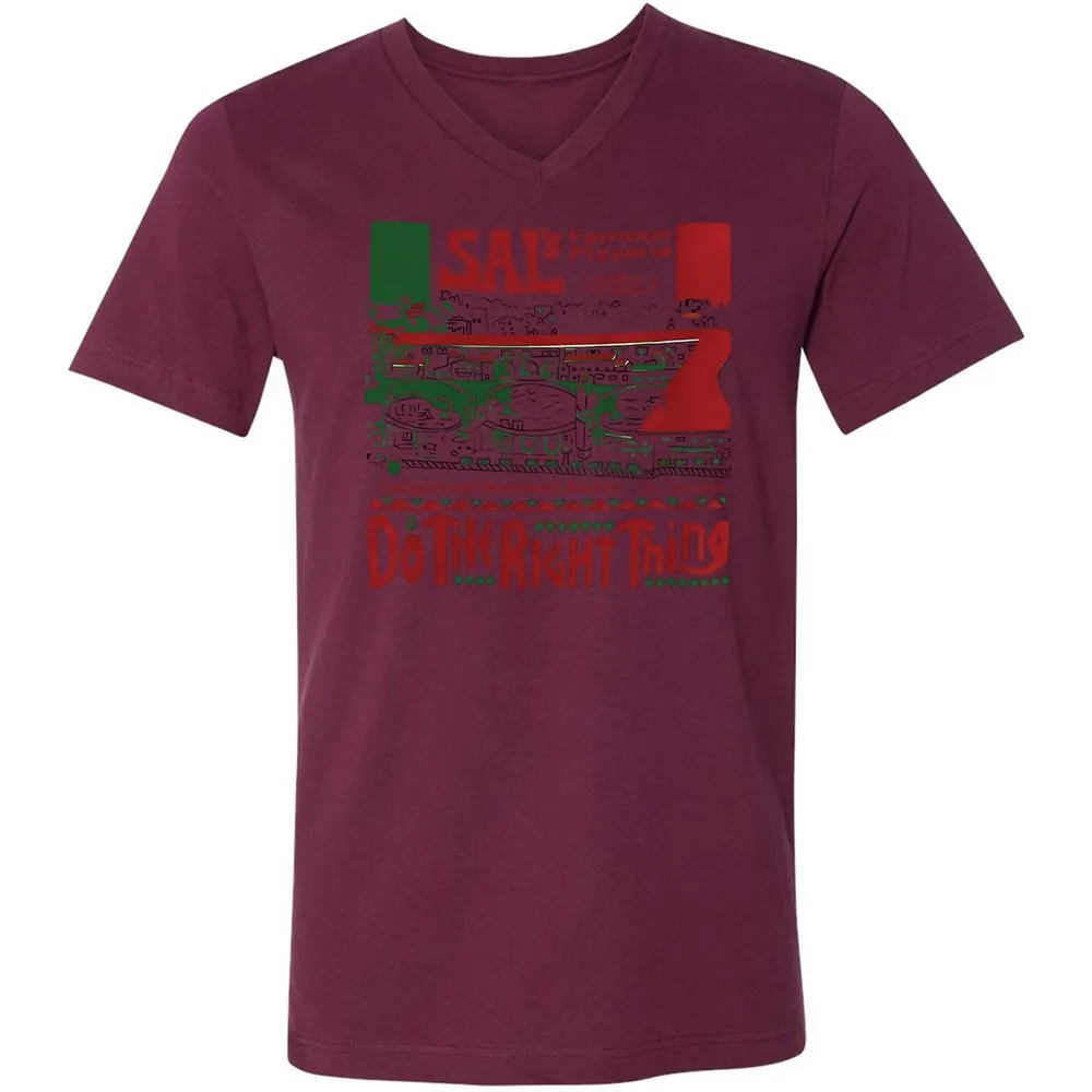 Unisex V-Neck T-Shirt - L24HGJHQ - Maroon - 6