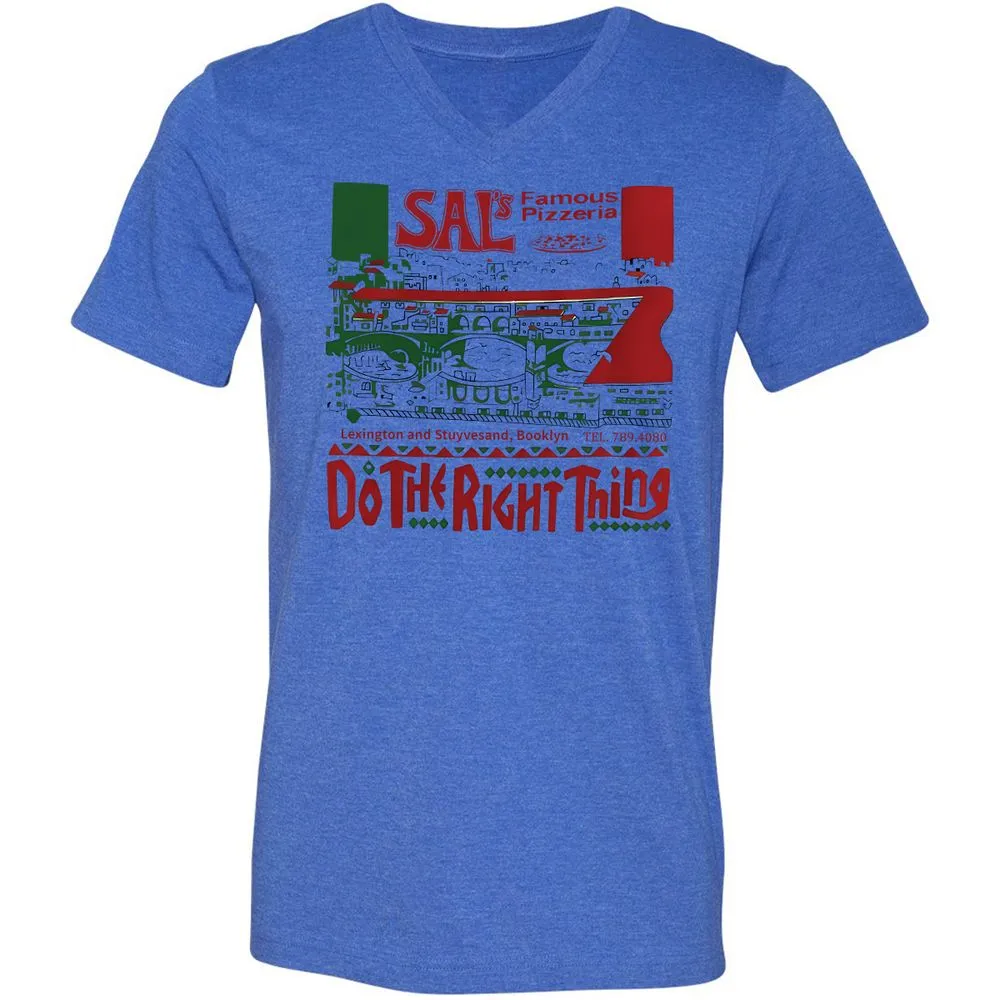 Unisex V-Neck T-Shirt - L24HGJHQ - Heather True Royal - 14