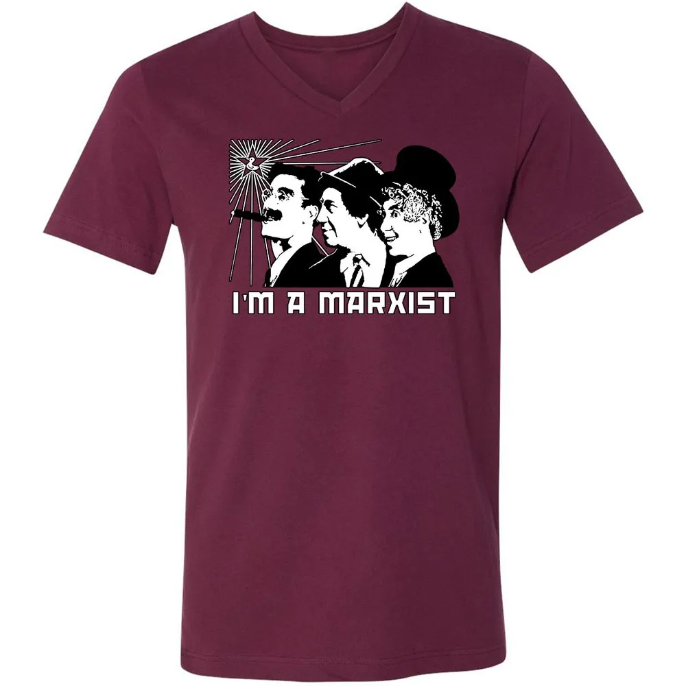 Unisex V-Neck T-Shirt - J9LPN5CU - Maroon - 6