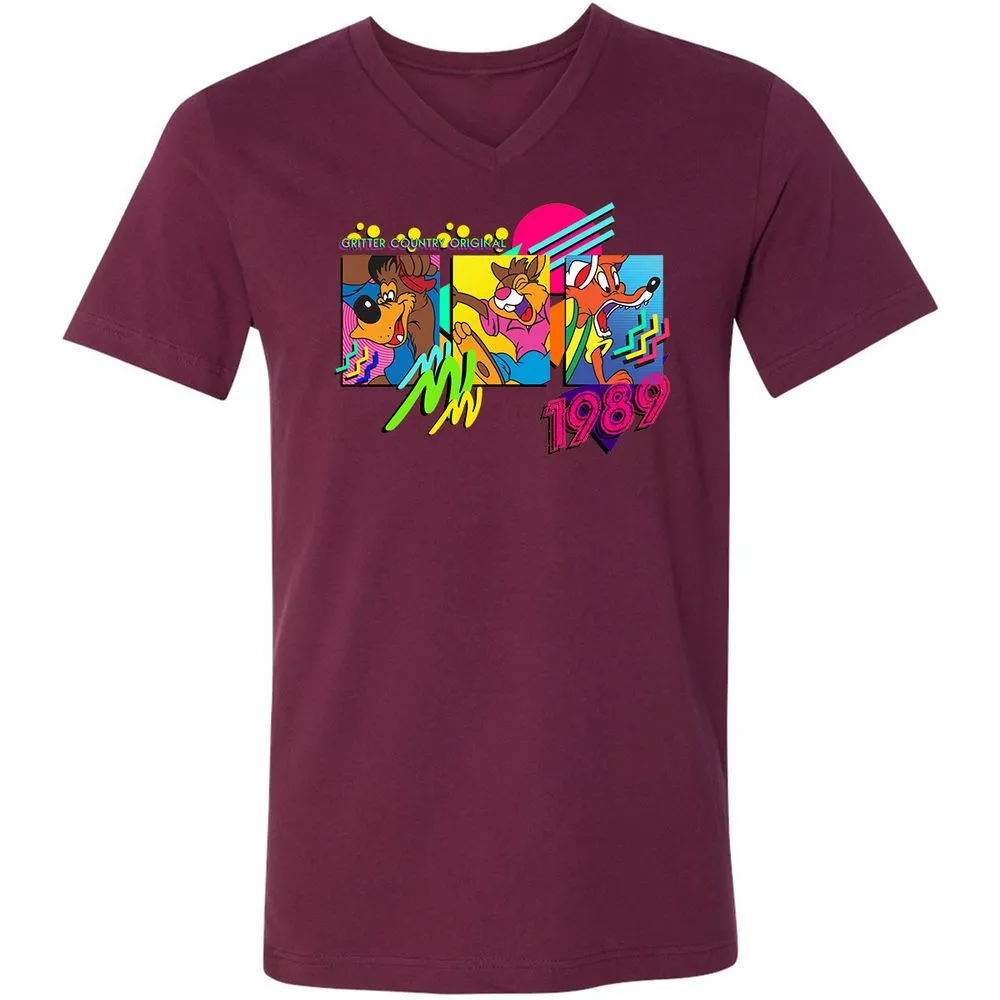 Unisex V-Neck T-Shirt - N6TG3B8S - Maroon - 6