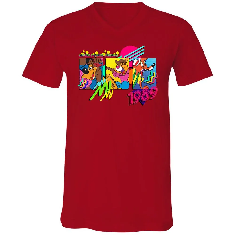Unisex V-Neck T-Shirt - N6TG3B8S - Red - 3