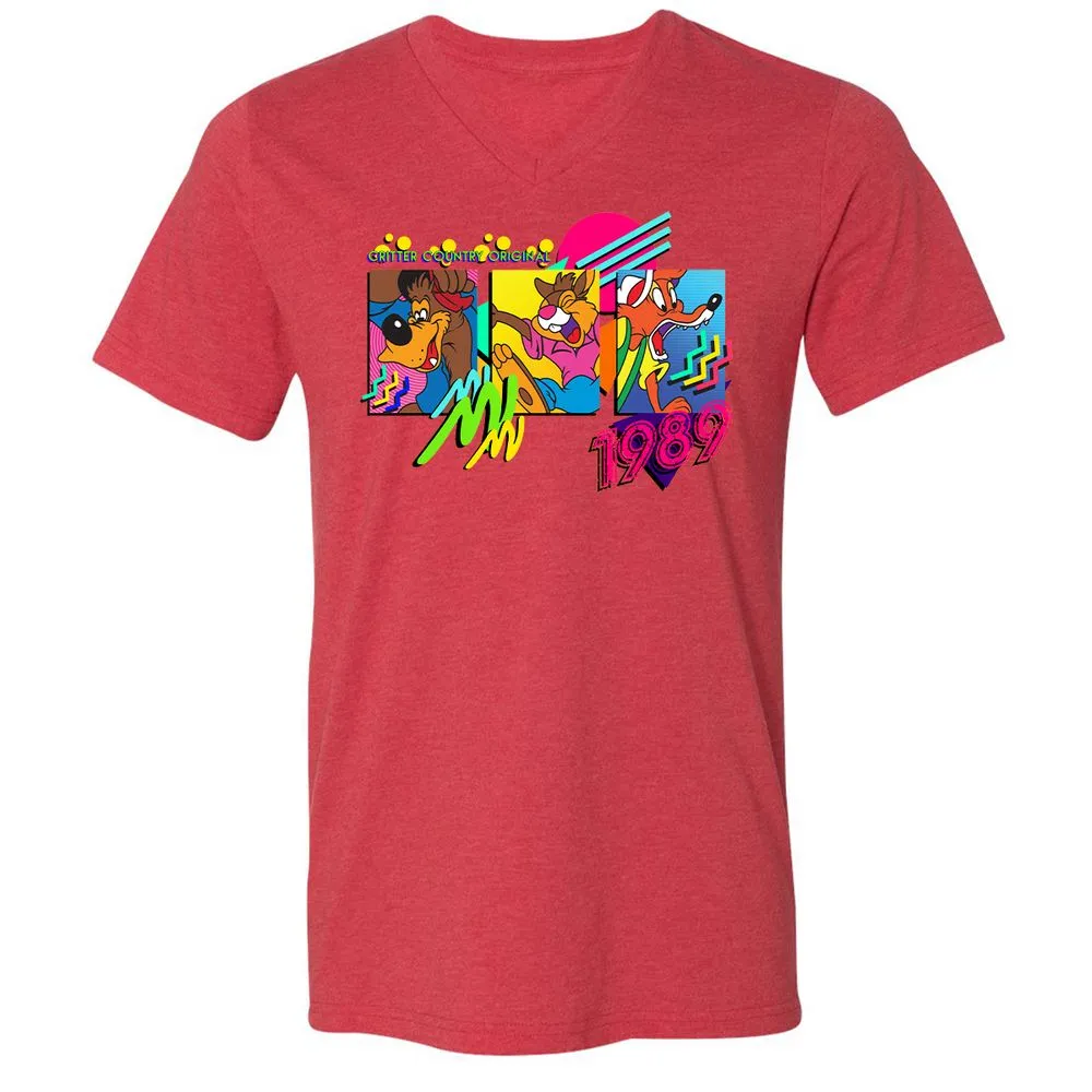 Unisex V-Neck T-Shirt - N6TG3B8S - Heather Red - 5