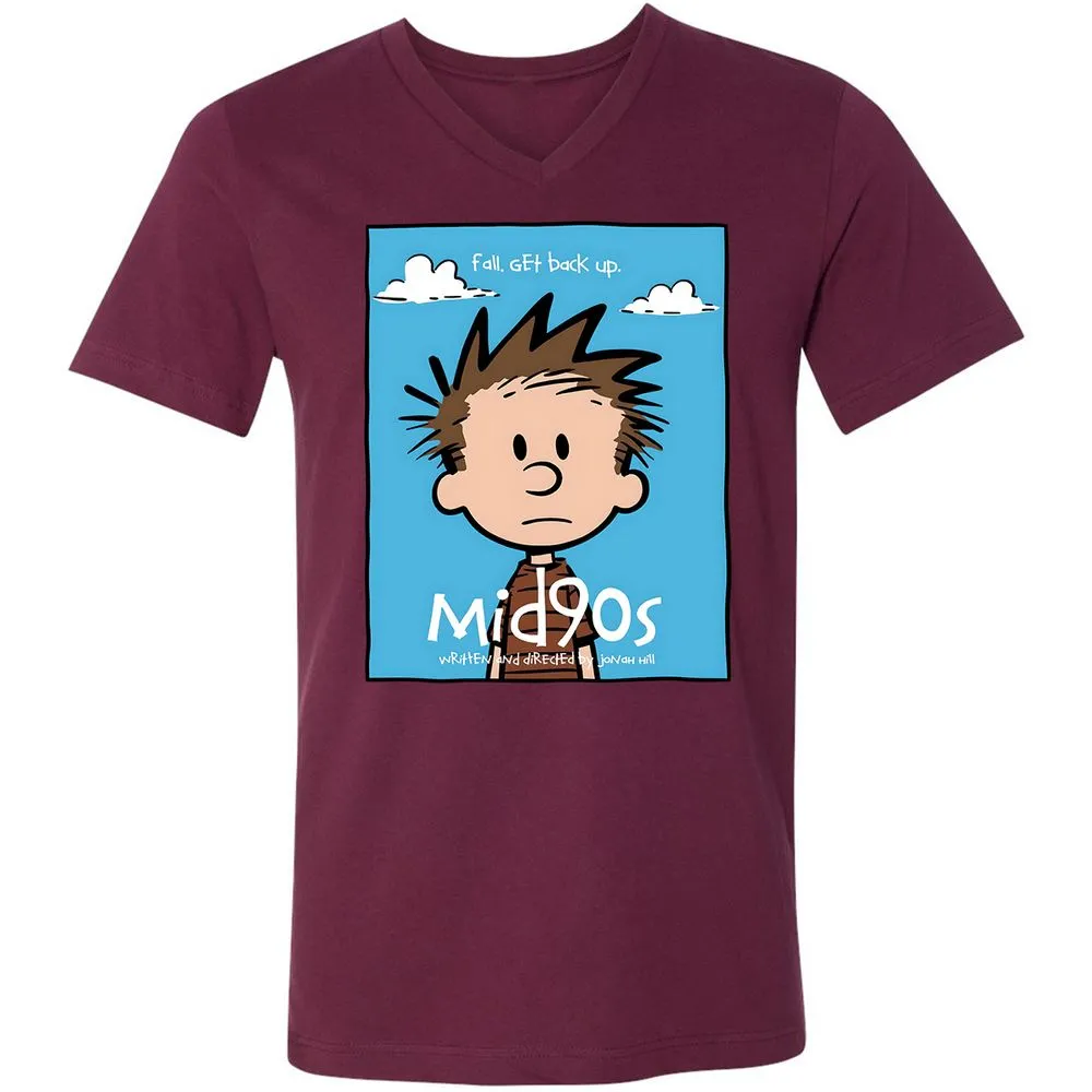 Unisex V-Neck T-Shirt - 4LGGD5H2 - Maroon - 6