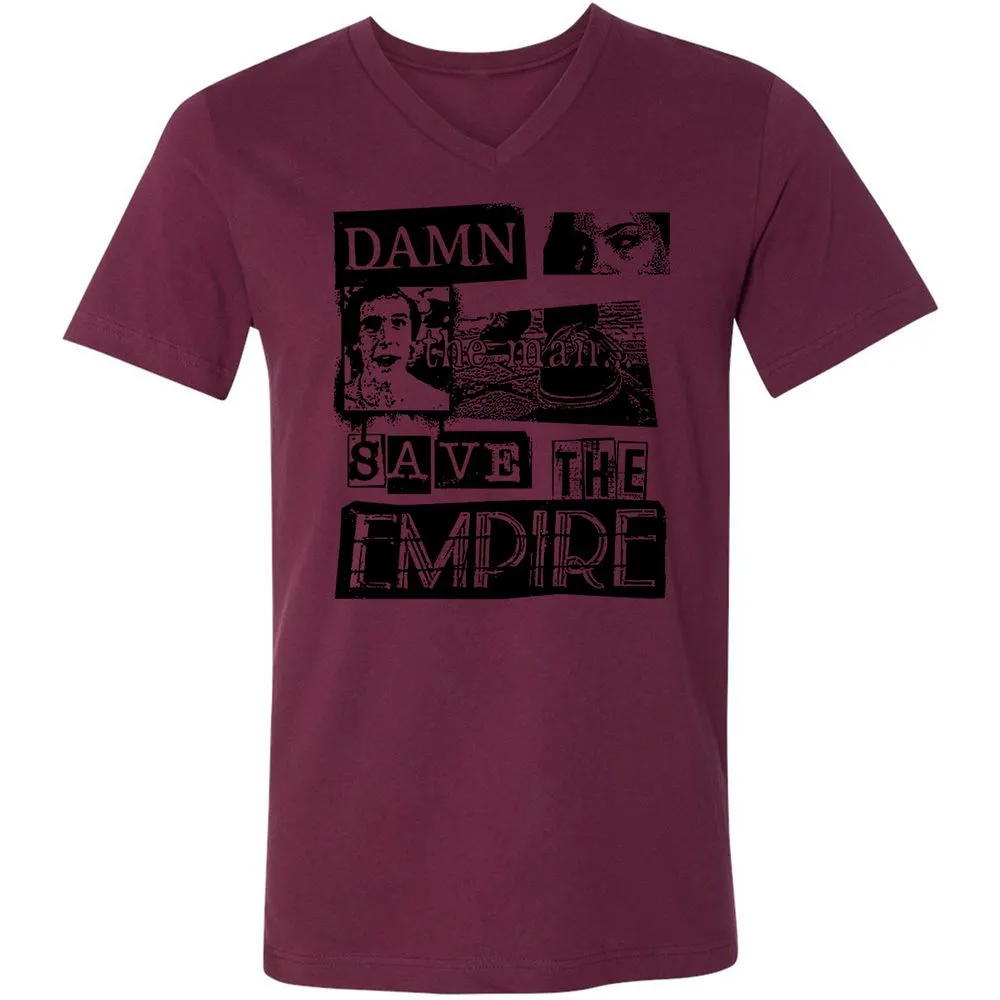 Unisex V-Neck T-Shirt - 85T26U5W - Maroon - 6