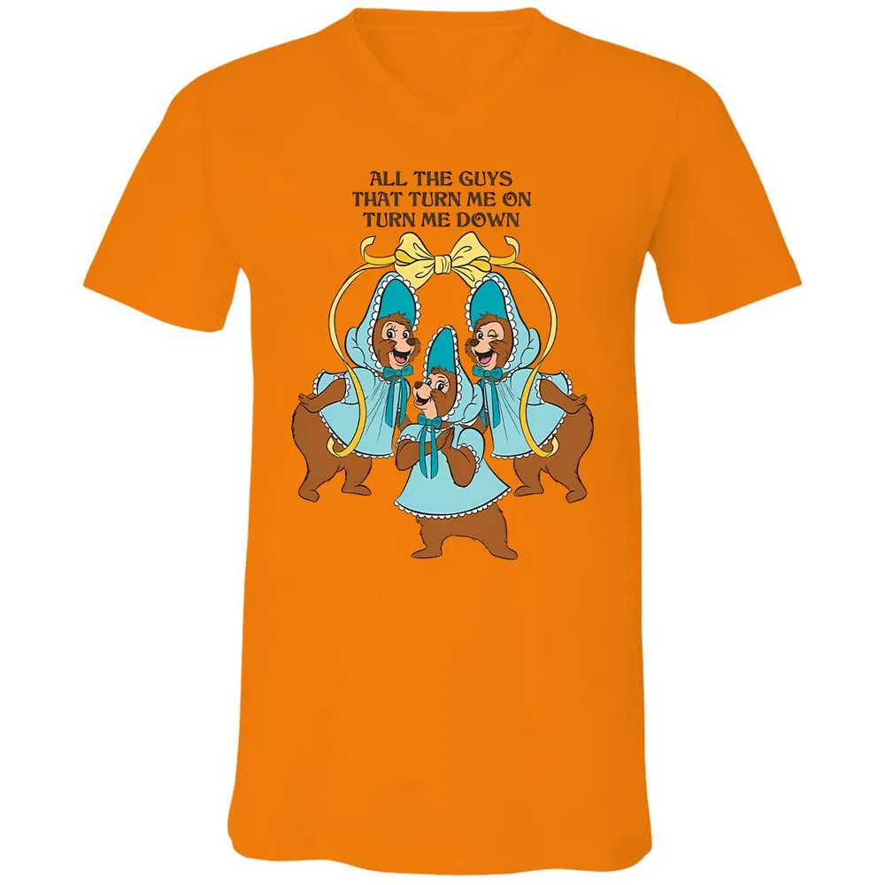 Unisex V-Neck T-Shirt - 7X4QUY5R - Orange - 11