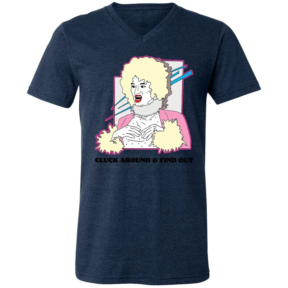 Unisex V-Neck T-Shirt - ZHEKAEQW - Heather Navy - 15