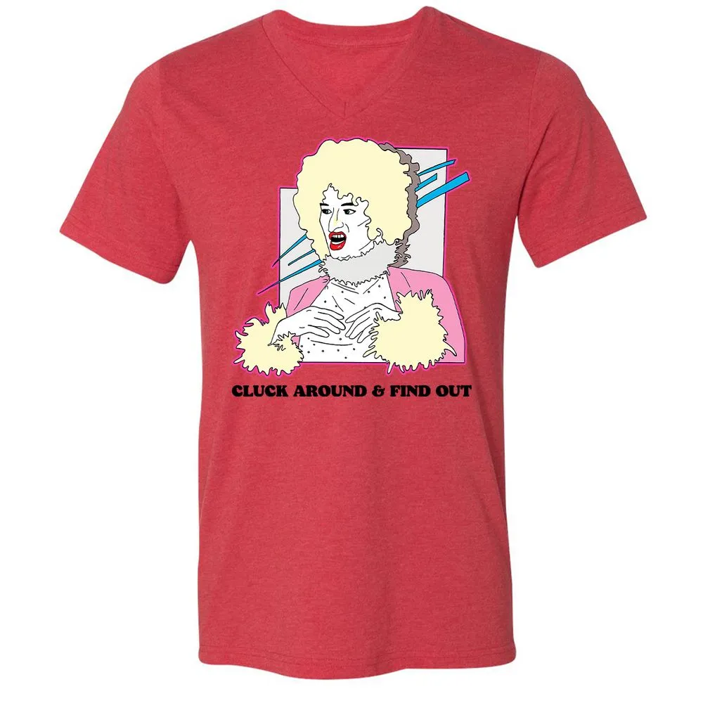 Unisex V-Neck T-Shirt - ZHEKAEQW - Heather Red - 5