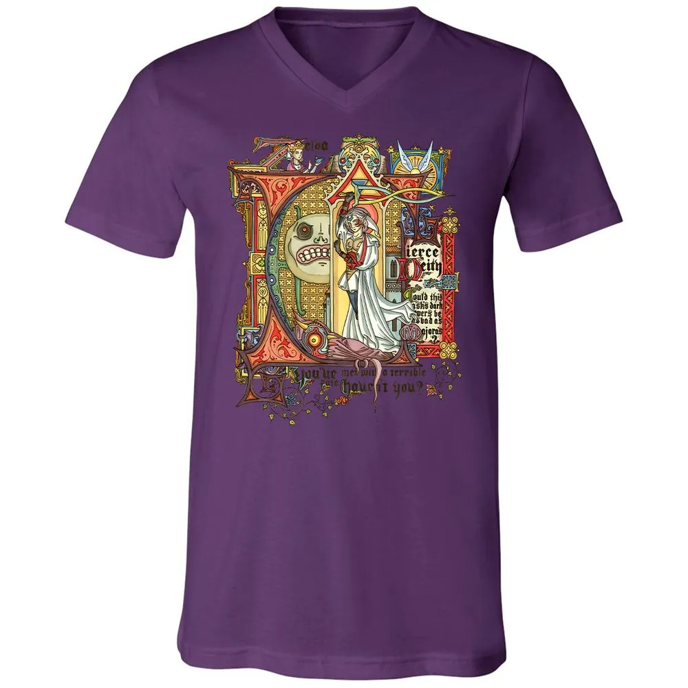 Unisex V-Neck T-Shirt - RXGYKFC4 - Team Purple - 2