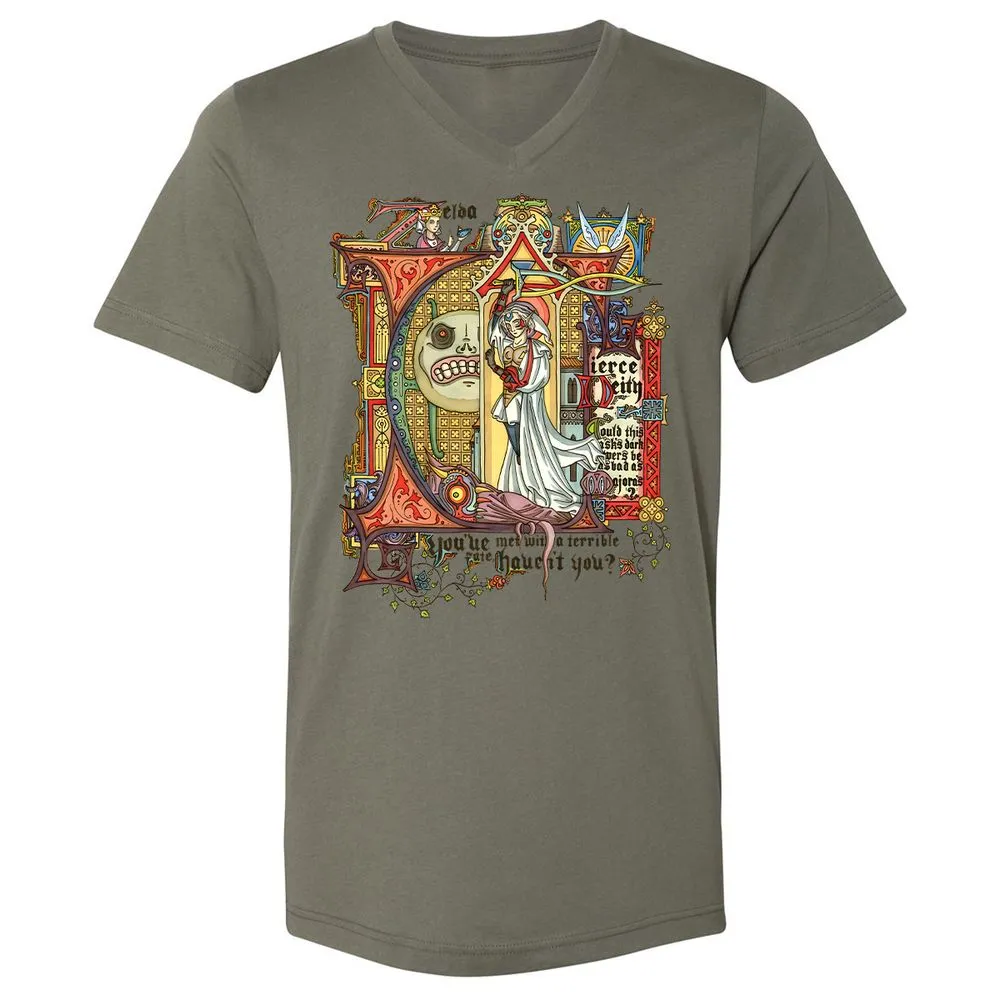 Unisex V-Neck T-Shirt - RXGYKFC4 - Military Green - 10
