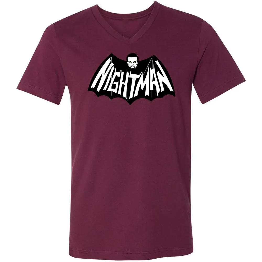 Unisex V-Neck T-Shirt - 5KA9E4HQ - Maroon - 6