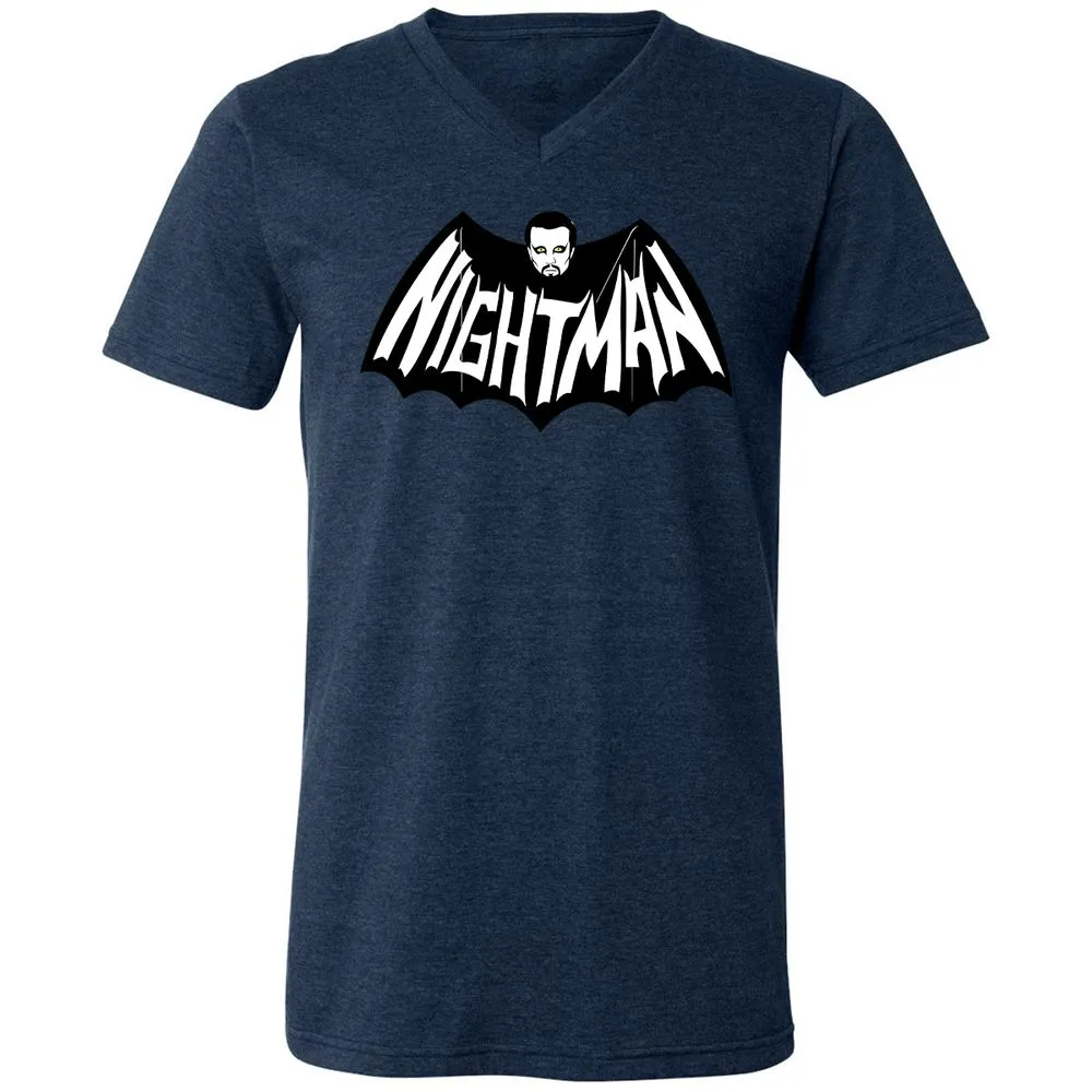 Unisex V-Neck T-Shirt - 5KA9E4HQ - Heather Navy - 15