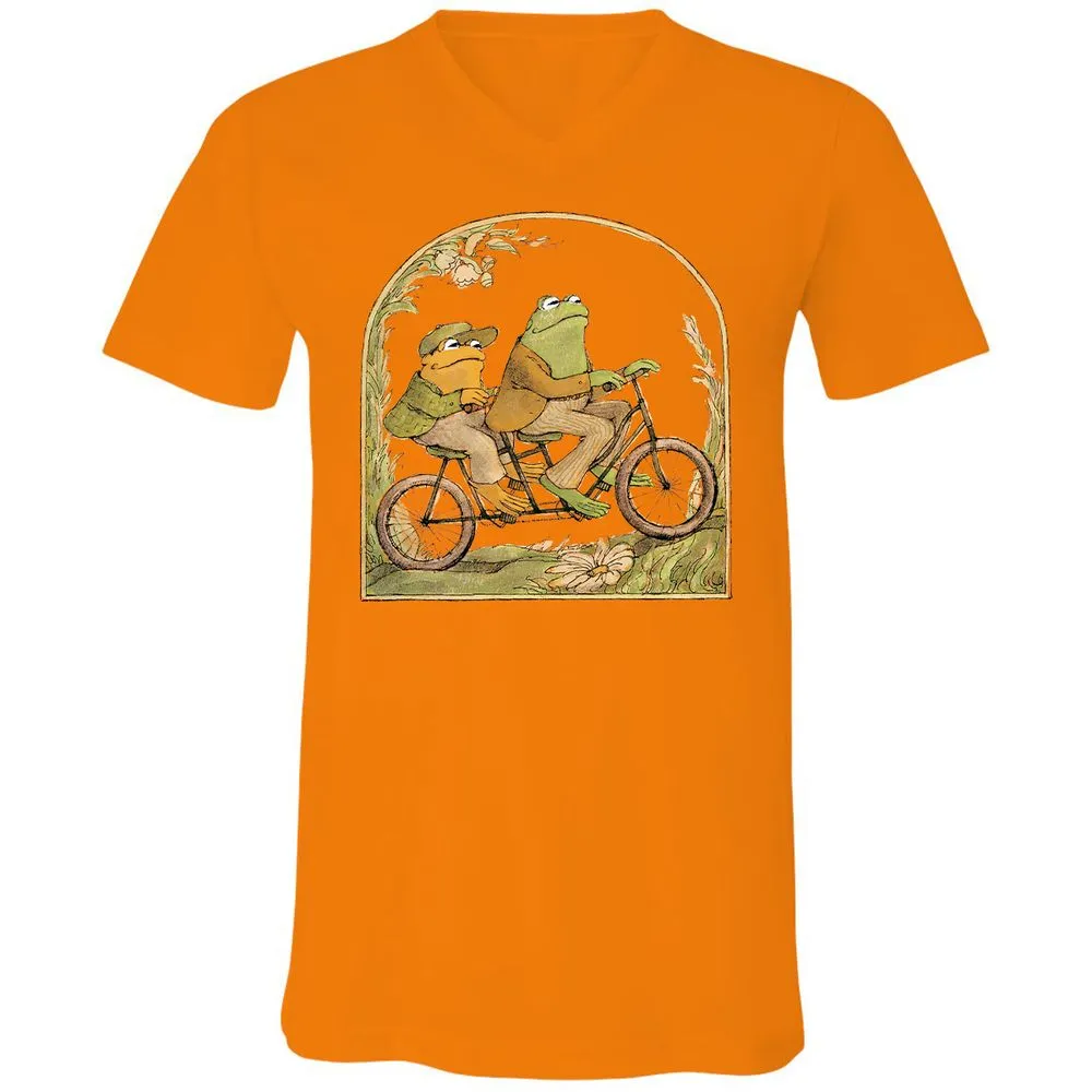 Unisex V-Neck T-Shirt - 7AV6YHNU - Orange - 11