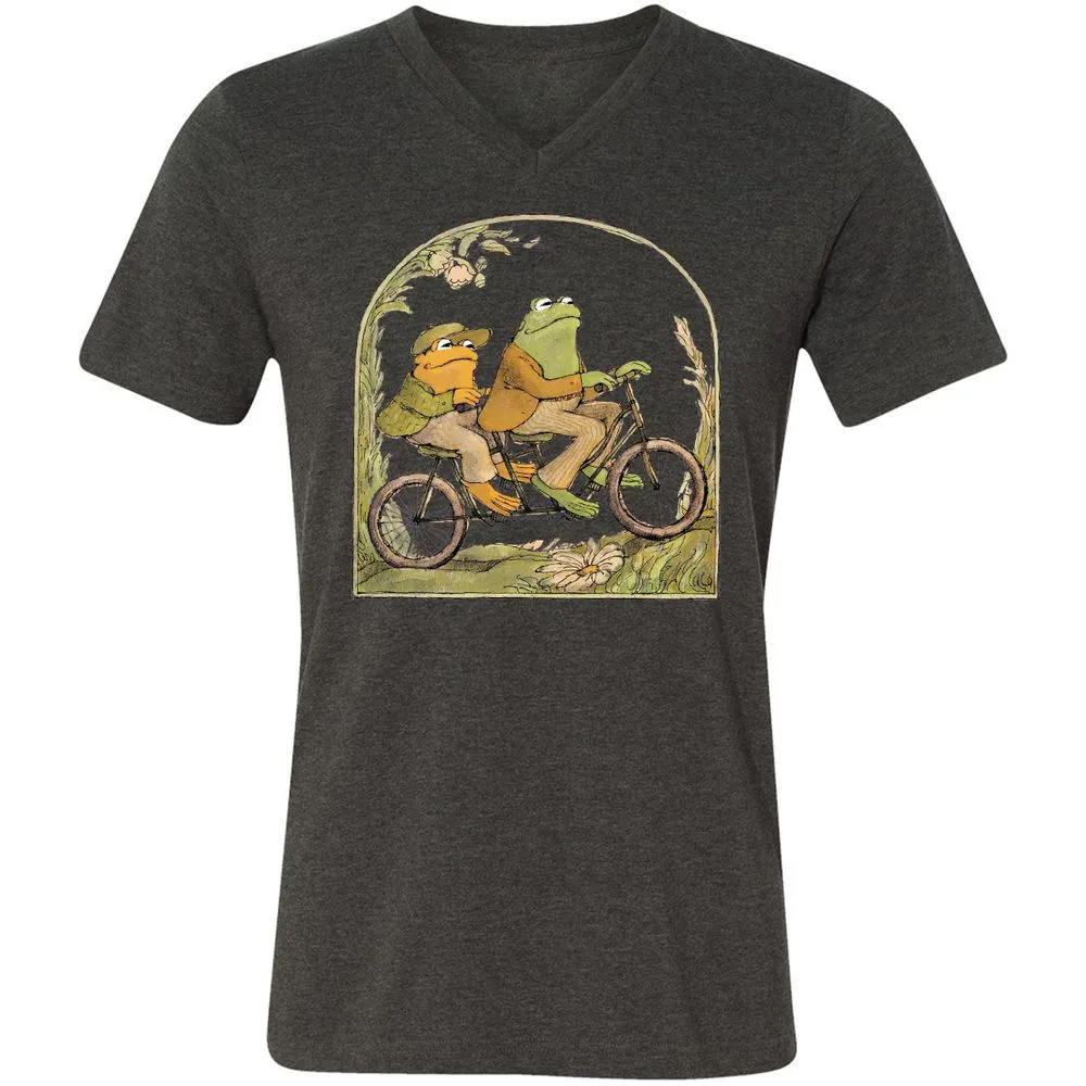 Unisex V-Neck T-Shirt - 7AV6YHNU - Dark Grey Heather - 8