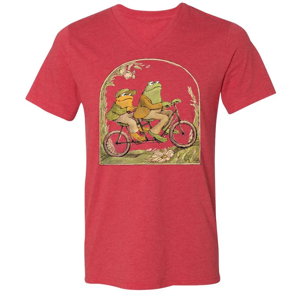 Unisex V-Neck T-Shirt - 7AV6YHNU - Heather Red - 5
