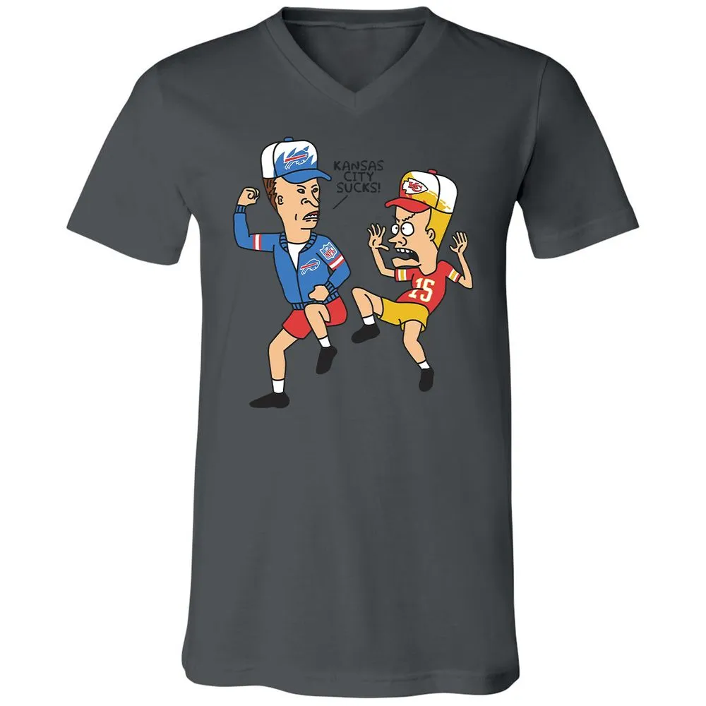 Unisex V-Neck T-Shirt - 852LTBDQ - Asphalt - 12