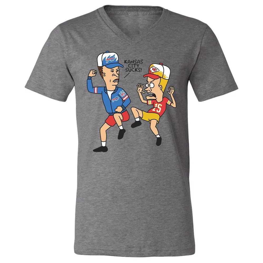 Unisex V-Neck T-Shirt - 852LTBDQ - Deep Heather - 13