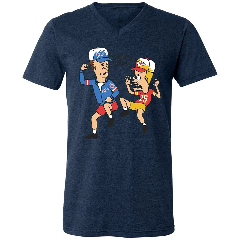 Unisex V-Neck T-Shirt - 852LTBDQ - Heather Navy - 15