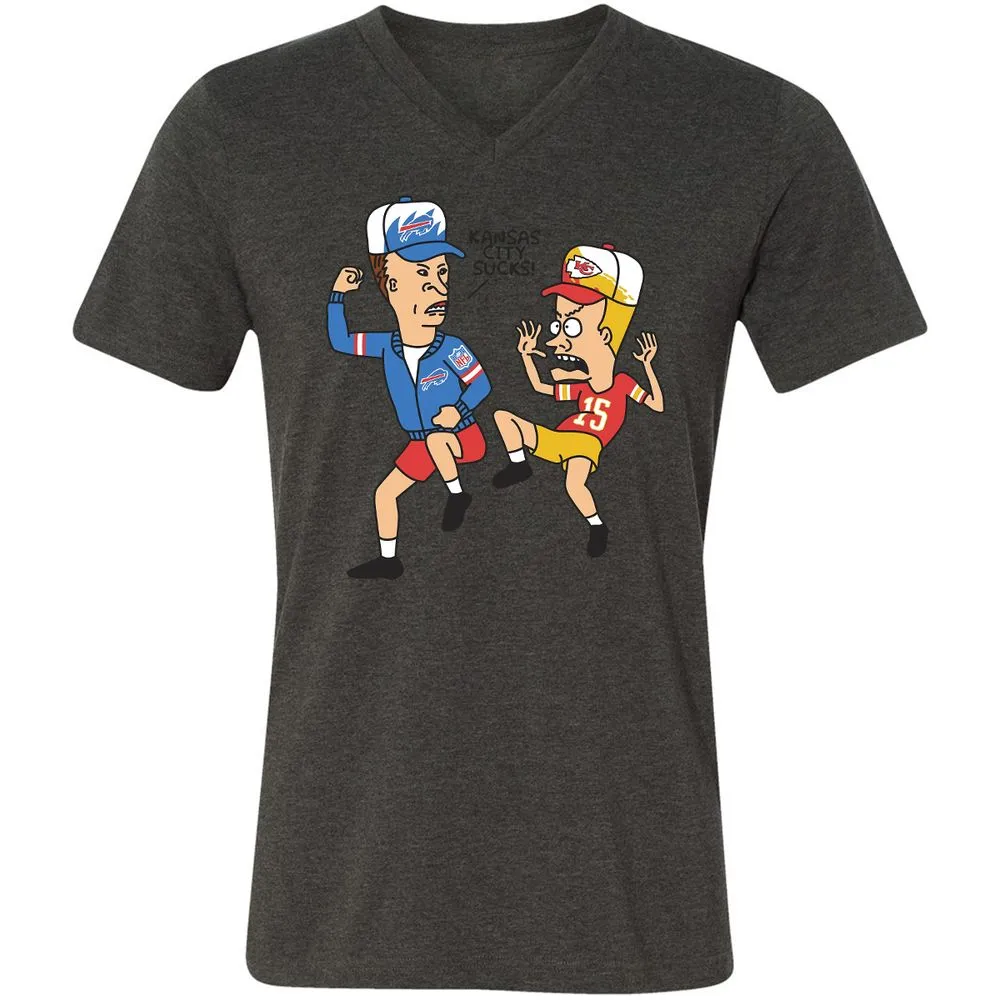 Unisex V-Neck T-Shirt - 852LTBDQ - Dark Grey Heather - 8