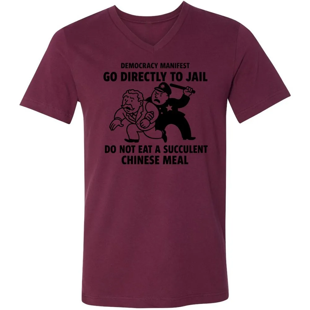 Unisex V-Neck T-Shirt - T5Y4XNMA - Maroon - 6