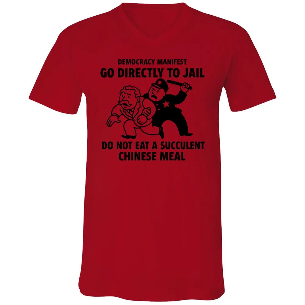 Unisex V-Neck T-Shirt - T5Y4XNMA - Red - 3