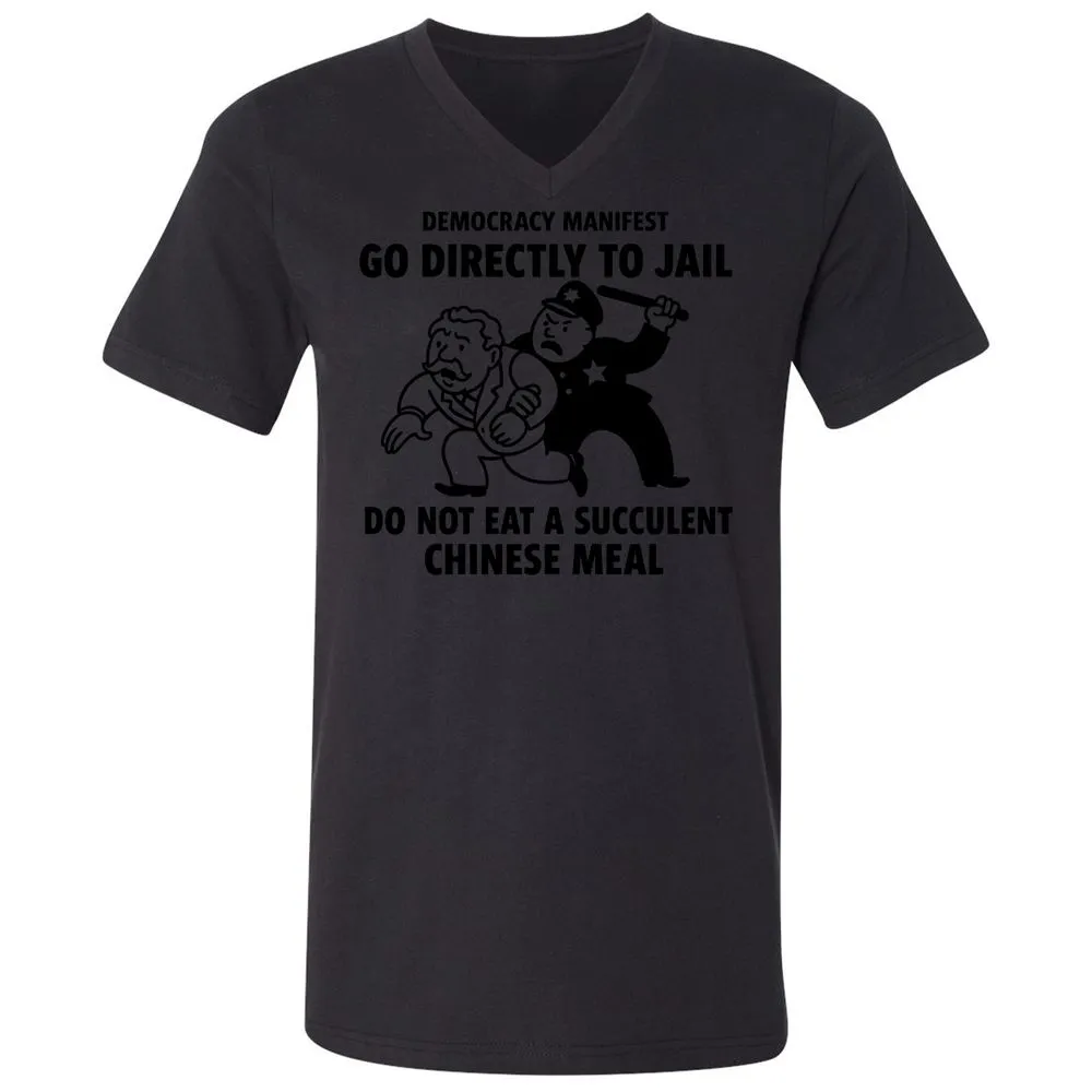 Unisex V-Neck T-Shirt - T5Y4XNMA - Black - 16