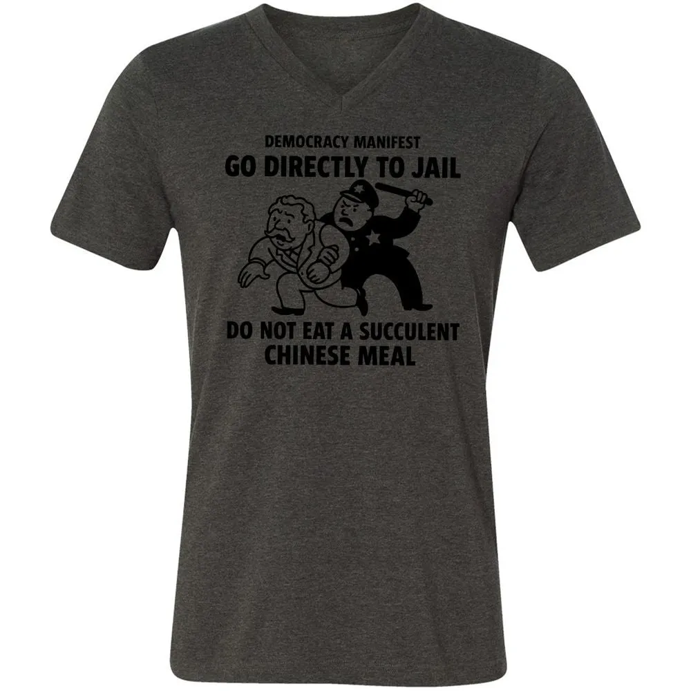 Unisex V-Neck T-Shirt - T5Y4XNMA - Dark Grey Heather - 8