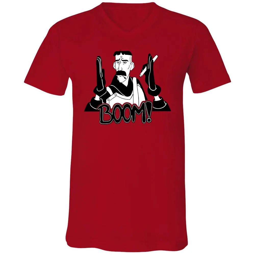 Unisex V-Neck T-Shirt - TDJVCCUF - Red - 3