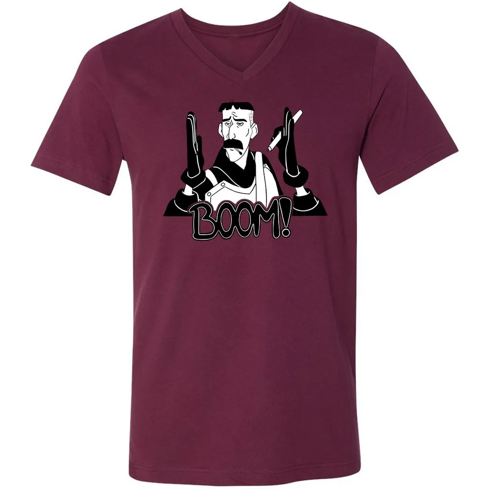 Unisex V-Neck T-Shirt - TDJVCCUF - Maroon - 6