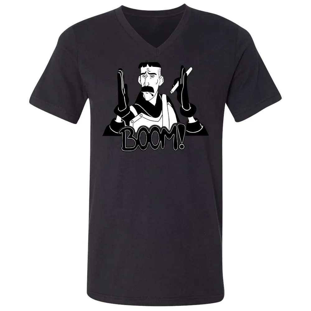 Unisex V-Neck T-Shirt - TDJVCCUF - Black - 16