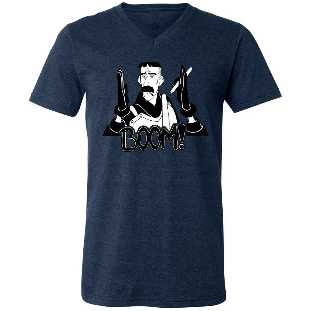 Unisex V-Neck T-Shirt - TDJVCCUF - Heather Navy - 15