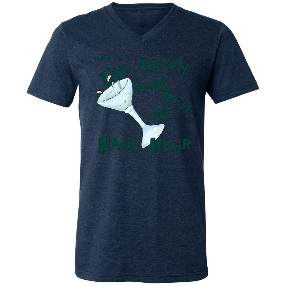 Unisex V-Neck T-Shirt - NQ15DWXG - Heather Navy - 15