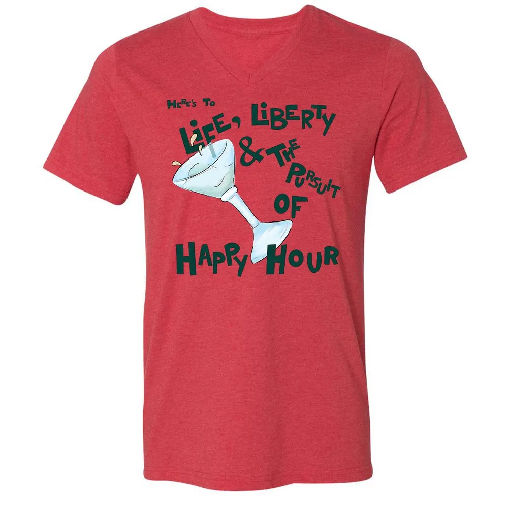 Unisex V-Neck T-Shirt - NQ15DWXG - Heather Red - 5