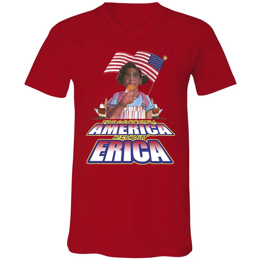 Unisex V-Neck T-Shirt - 3B864LQM - Red - 3