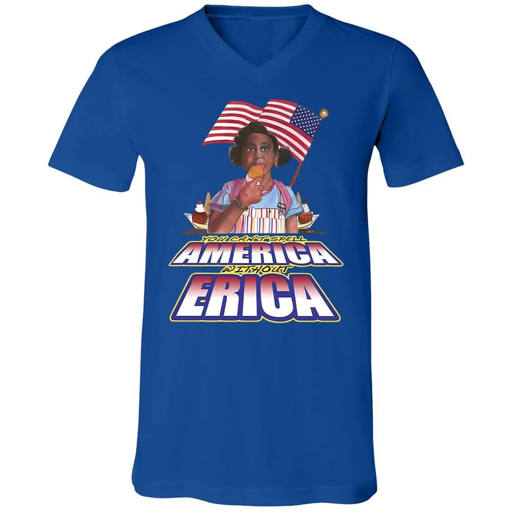 Unisex V-Neck T-Shirt - 3B864LQM - True Royal - 4