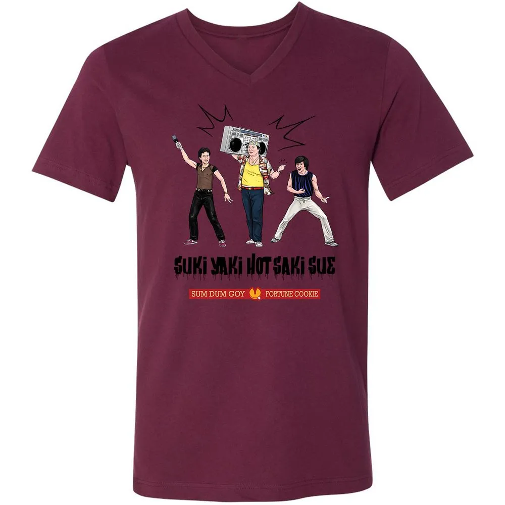 Unisex V-Neck T-Shirt - 5M8HTKHM - Maroon - 6